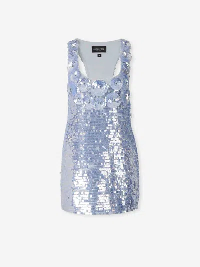 Retroféte Joanne Sequin-embellished Dress In Blue