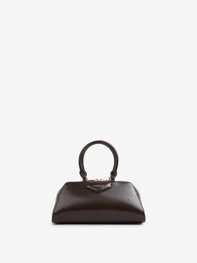 Givenchy Mini Antigona East-west Bag In Box Leather In Brown