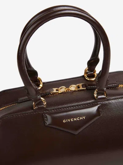 Givenchy Mini Antigona East-west Bag In Box Leather In Brown