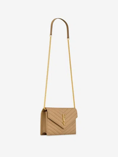 Saint Laurent Cassandre Chain Bag In Sand