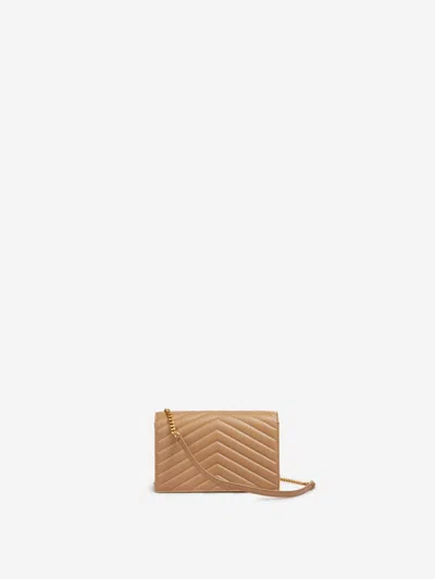 Saint Laurent Cassandre Chain Bag In Sand