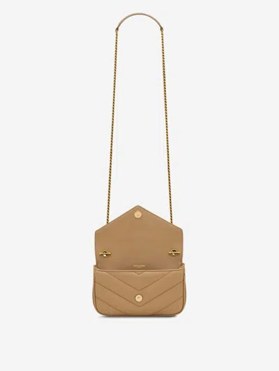 Saint Laurent Loulou Mini Bag In Lambskin In Brown
