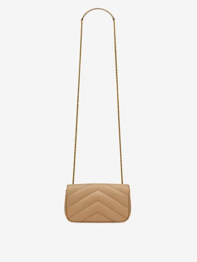 Saint Laurent Loulou Mini Bag In Lambskin In Brown