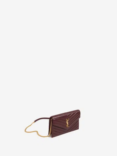 Saint Laurent Cassandre Chain Bag In Red
