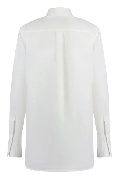 Totême Curved Hem Buttoned Shirt In White