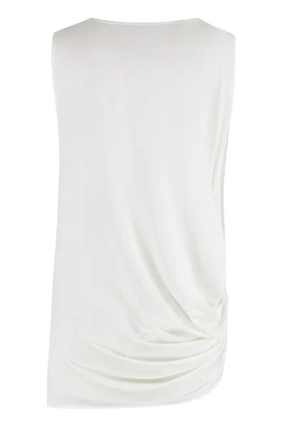 Jacquemus Square Neck Top Asymmetric Hem In White