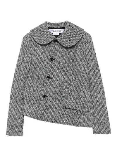 Comme Des Garçons Houndstooth Jacket In Gray