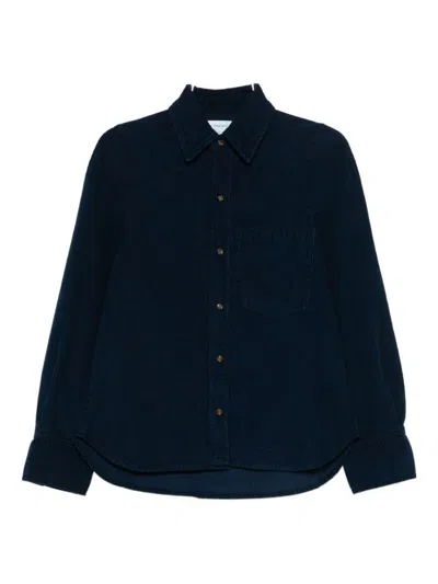 Victoria Beckham Velvet Shirt In Blue