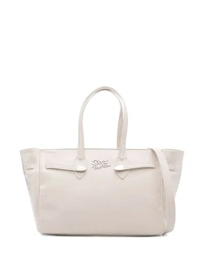 Secret Pon-pon Logo-plaque Shoulder Bag In White