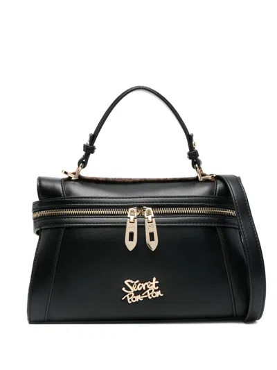 Secret Pon-pon Small Ines Tote Bag In Black
