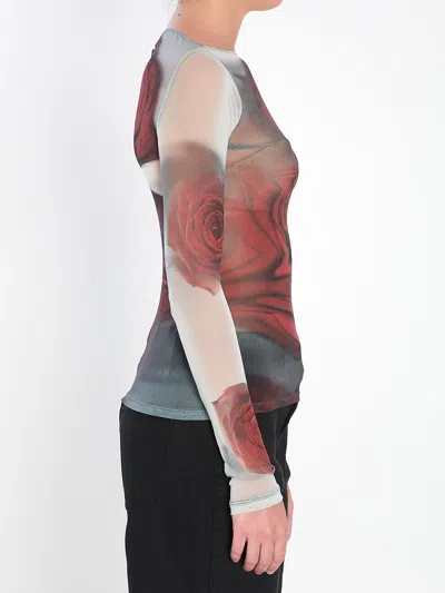 Jean Paul Gaultier Blurry Roses Top In Multi