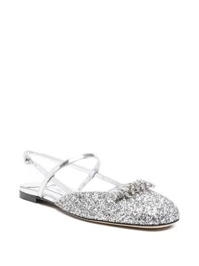 Jimmy Choo Belinda Sb Flat In Silver