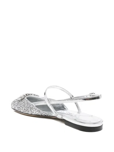 Jimmy Choo Belinda Sb Flat In Silver