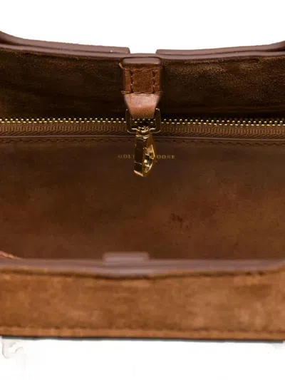 Golden Goose Fringed Leather And Suede Tote Bag In Brown