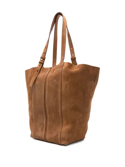 Golden Goose Fringed Leather And Suede Tote Bag In Brown