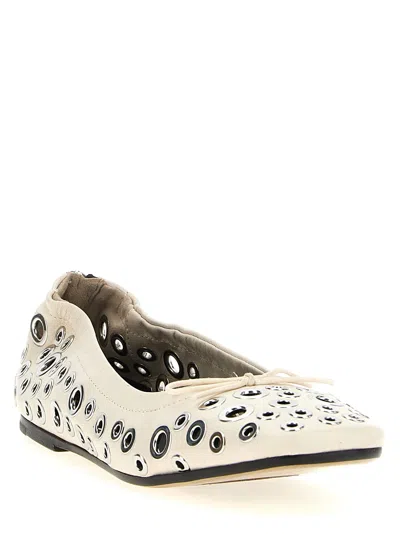 Golden Goose 'amy' Ballet Flats Featuring Metal Eyelets In White