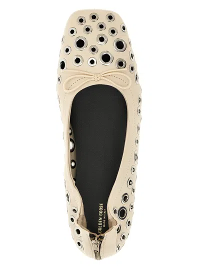 Golden Goose 'amy' Ballet Flats Featuring Metal Eyelets In White