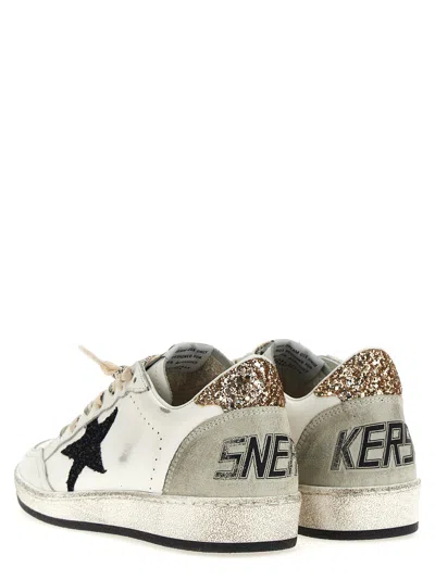 Golden Goose Ballstar Leather Upper And Toe Glitter Star And Heel Suede Spur Shoes In Multi