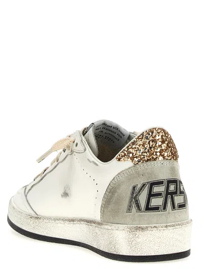 Golden Goose Ballstar Leather Upper And Toe Glitter Star And Heel Suede Spur Shoes In Multi
