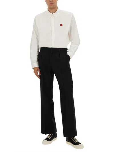 Kenzo Shirt With Boke Flower Embroidery In White