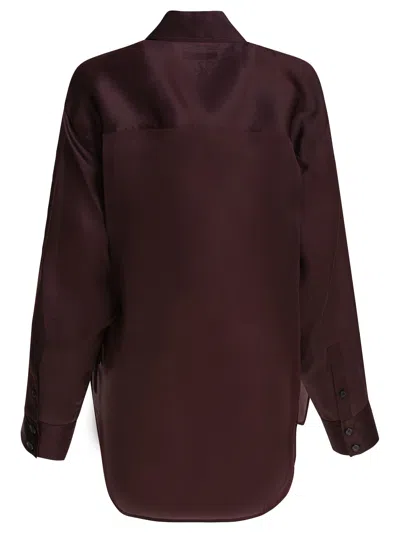 Khaite Womens Almandine Matteo Relaxed-fit Silk Shirt In Brown