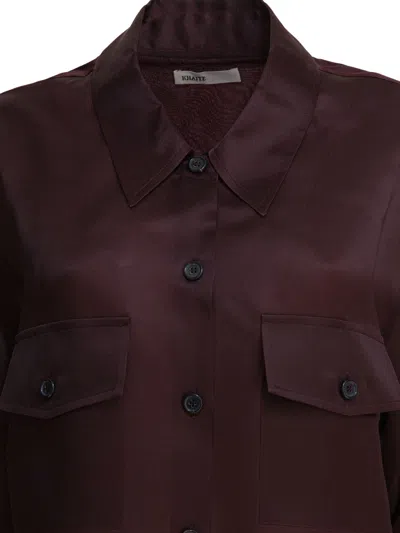 Khaite Womens Almandine Matteo Relaxed-fit Silk Shirt In Brown