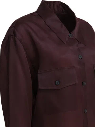Khaite Womens Almandine Matteo Relaxed-fit Silk Shirt In Brown