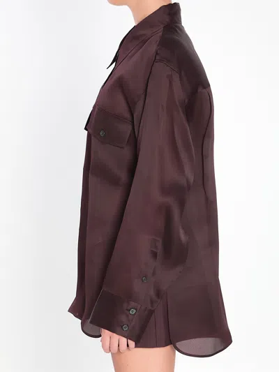 Khaite Womens Almandine Matteo Relaxed-fit Silk Shirt