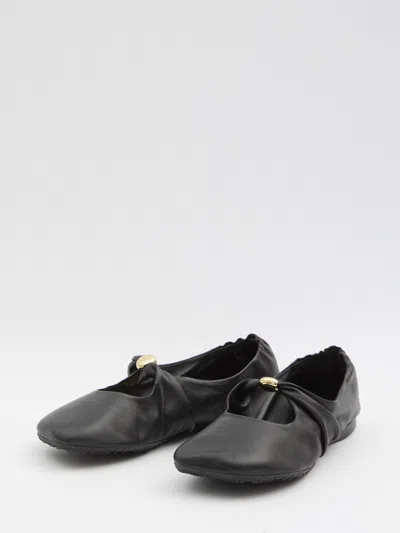 Loewe Pebble Ballerina In Nappa Leather In Black