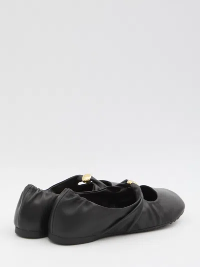 Loewe Pebble Ballerina In Nappa Leather In Black