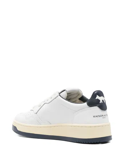 Maison Kitsuné Blue Cow Leather Sneaker In Multi