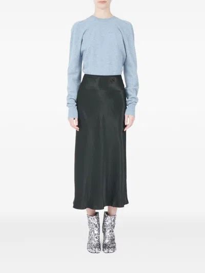 Maison Margiela Midi-length Flared Hem Skirt In Acetate In Black