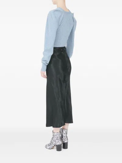 Maison Margiela Midi-length Flared Hem Skirt In Acetate In Black