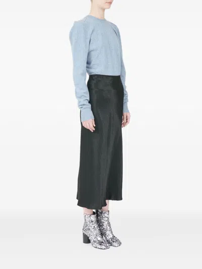 Maison Margiela Midi-length Flared Hem Skirt In Acetate In Black