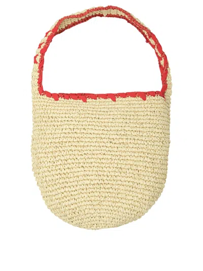 Marni Beige Paper Shoulder Bag In Neutral