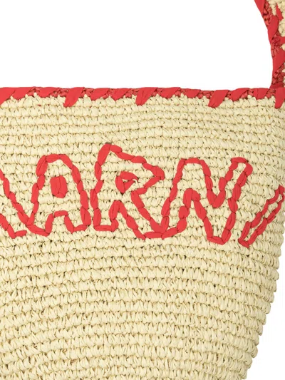 Marni Beige Paper Shoulder Bag In Neutral