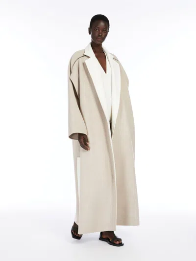 Max Mara Beige Wool Cashmere Coats In Neutral