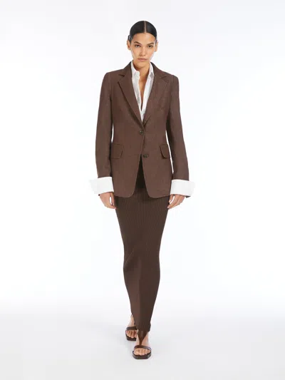 Max Mara Aprile Knitted Skirt In Brown