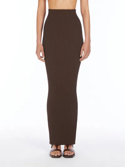 Max Mara Aprile Knitted Skirt In Brown