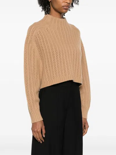 Max Mara Camel Clothing Sweaters In Brown
