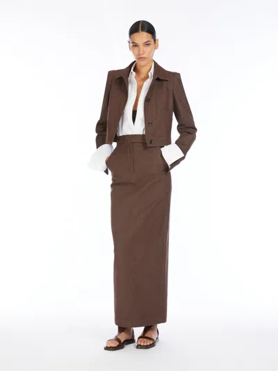 Max Mara Pianosa Skirt In Brown
