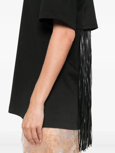 Sportmax Fringe Detail Jersey T-shirt In Black