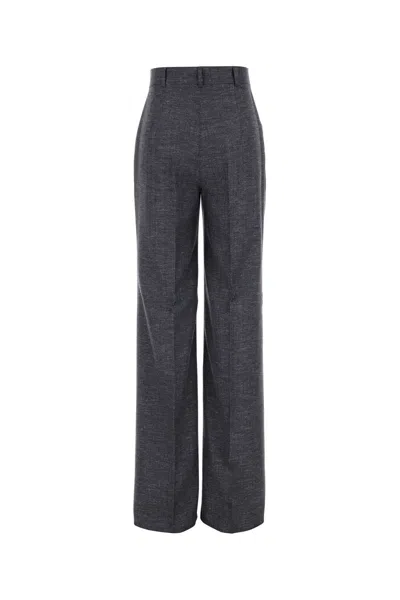 Max Mara Studio Melange Blue Wool Blend Eziana Pant