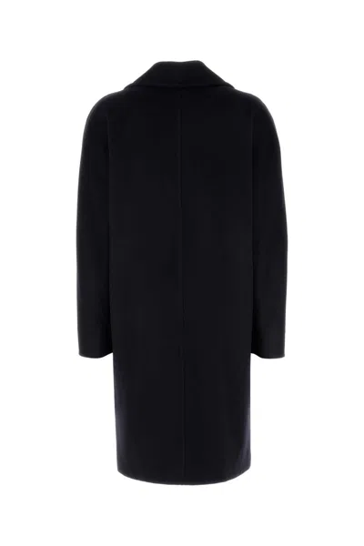 Max Mara Studio Midnight Blue Agenda Coat In Black