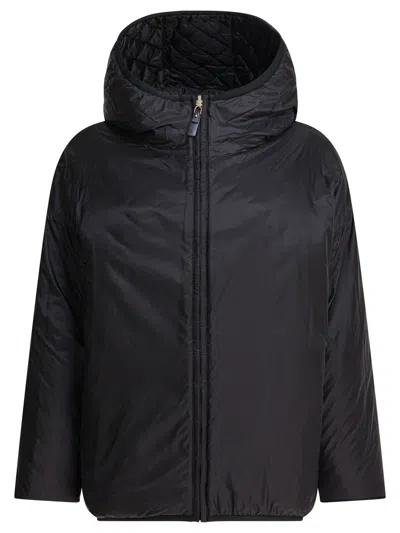 Max Mara The Cube Black Silk Coat In Black