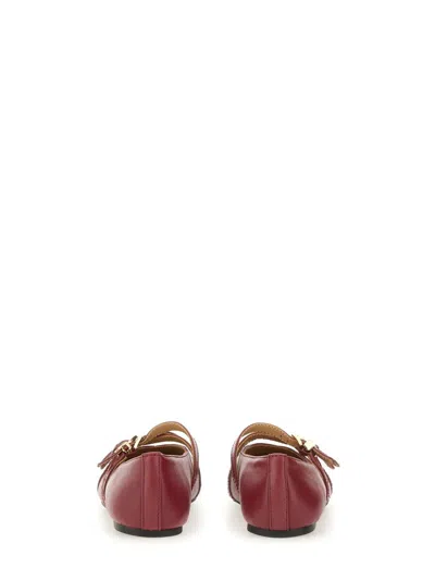 Michael Michael Kors Indy Flex Leather Ballerina In Red