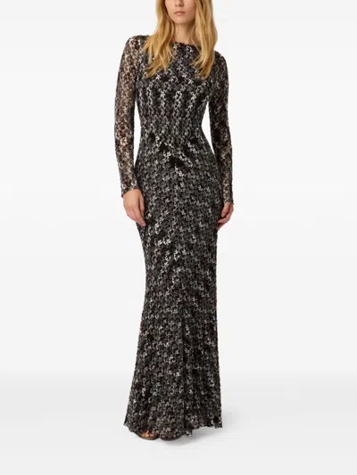 Missoni Brown Floral Lace Dress In Black