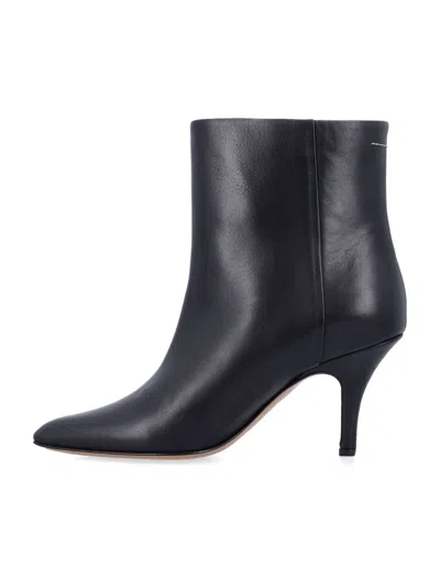 Mm6 Maison Margiela Pointed Toe Stiletto Heel Ankle Boot In Black