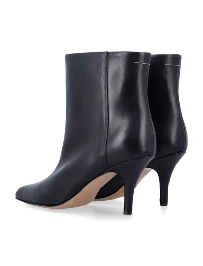 Mm6 Maison Margiela Pointed Toe Stiletto Heel Ankle Boot In Black