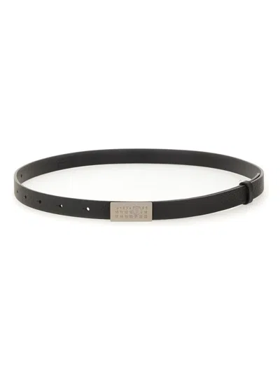 Mm6 Maison Margiela Leather Belt In Black